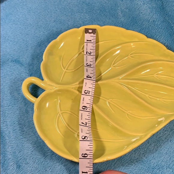 Retro Pottery LEAF Serving Tray CANDY DISH Vintage BOWL 1970s Mid-Century Modern - Picture 13 of 13